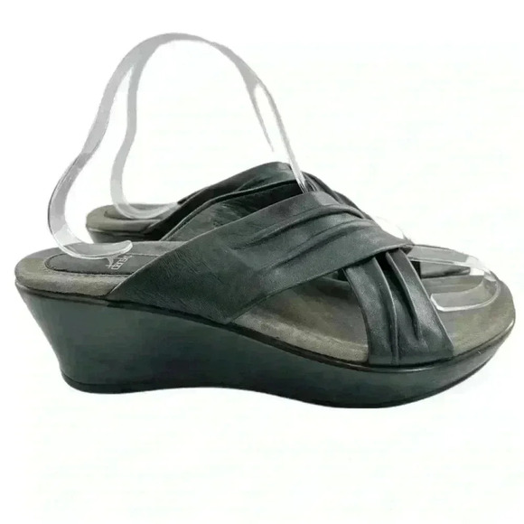 Dansko Avalon size 38 7.5-8 black leather wedge platforms comfort orthopedic
